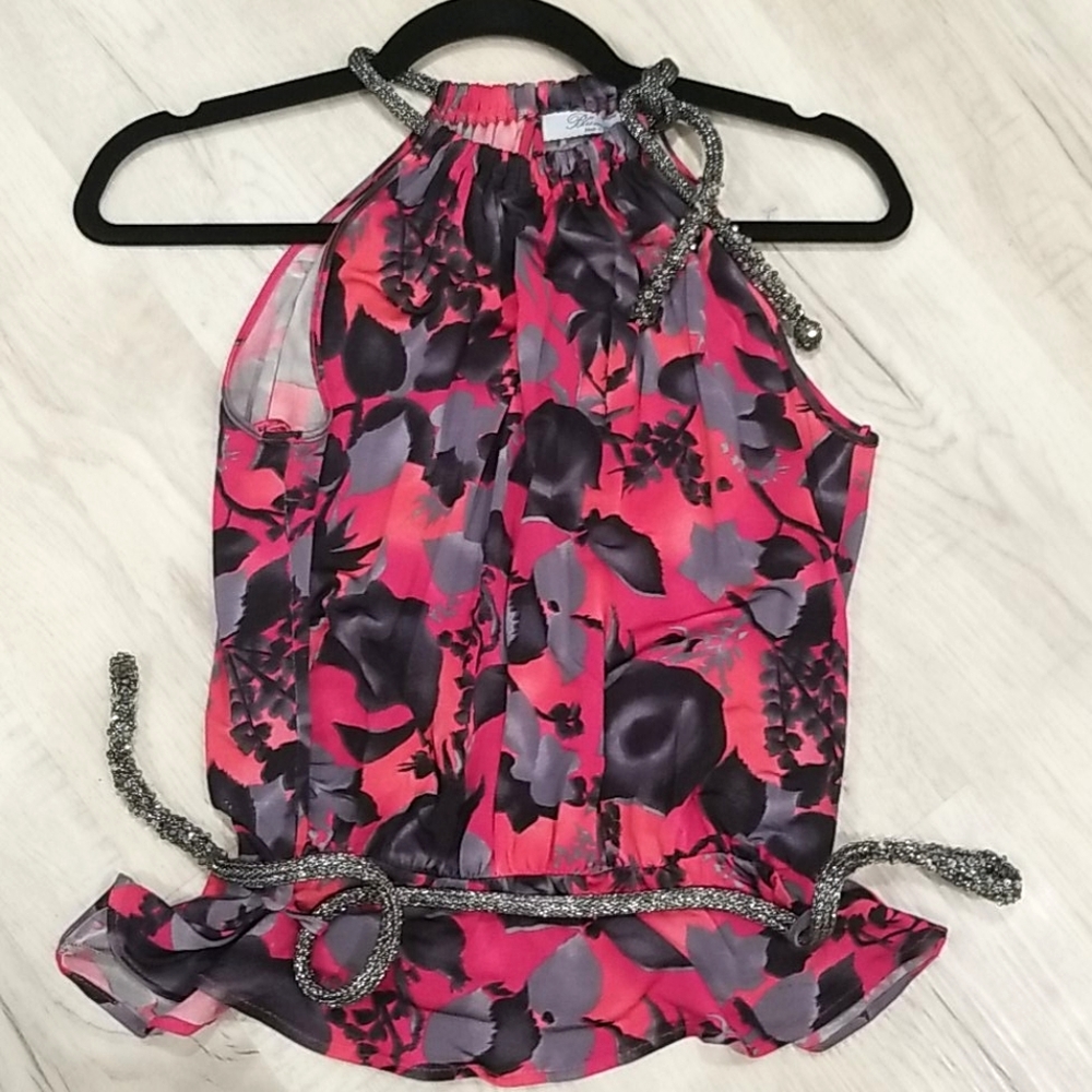 Blumarine halter top with beaded belt